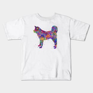 Akita dog watercolor Kids T-Shirt